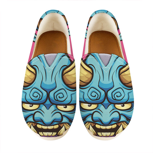 Blue Japanese Demon Print Casual Shoes