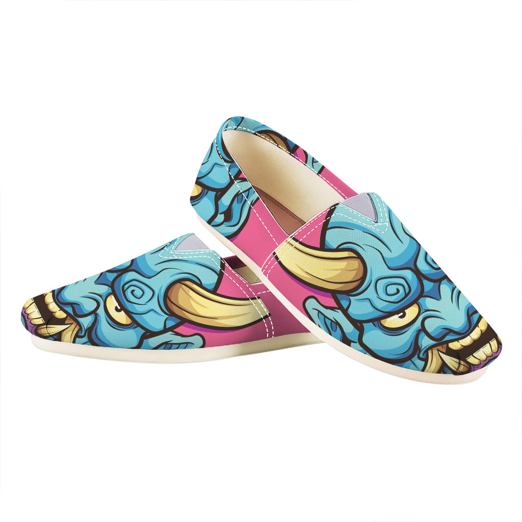 Blue Japanese Demon Print Casual Shoes