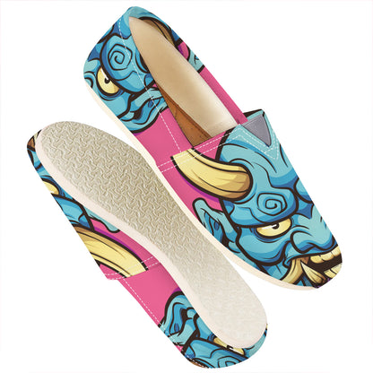 Blue Japanese Demon Print Casual Shoes