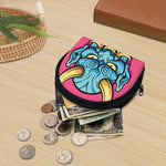 Blue Japanese Demon Print Coin Purse