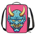 Blue Japanese Demon Print Crossbody Lunch Bag