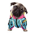 Blue Japanese Demon Print Dog Zip Up Hoodie