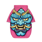 Blue Japanese Demon Print Dog Zip Up Hoodie