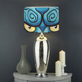 Blue Japanese Demon Print Drum Lamp Shade
