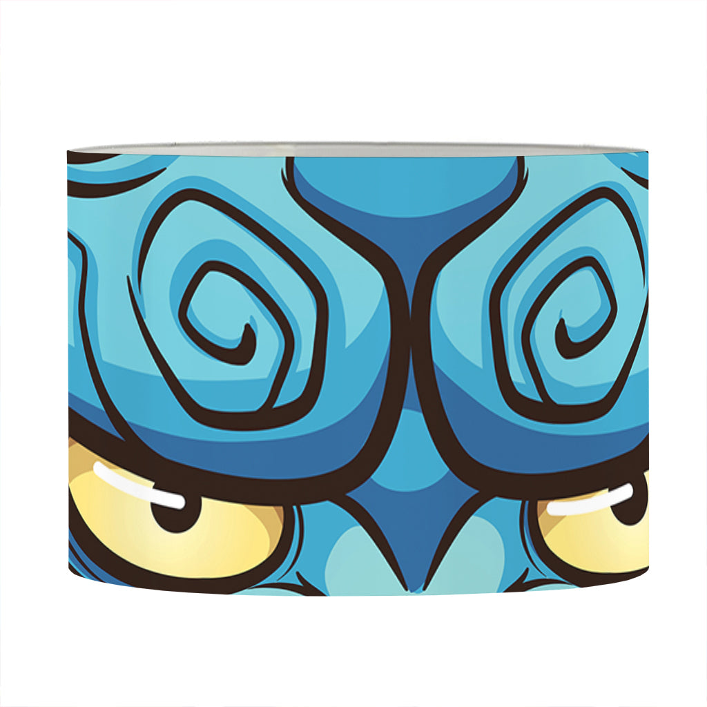 Blue Japanese Demon Print Drum Lamp Shade