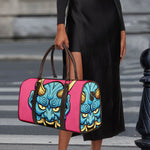 Blue Japanese Demon Print Duffle Bag