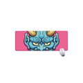 Blue Japanese Demon Print Extended Mouse Pad