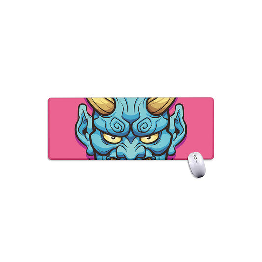 Blue Japanese Demon Print Extended Mouse Pad