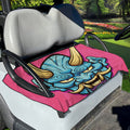 Blue Japanese Demon Print Golf Cart Seat Cover