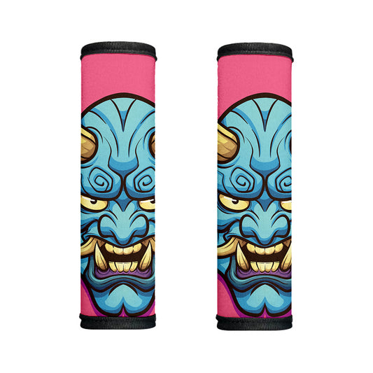 Blue Japanese Demon Print Handle Covers