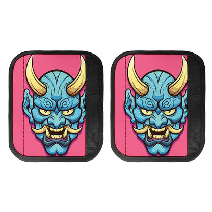Blue Japanese Demon Print Handle Covers