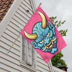 Blue Japanese Demon Print House Flag