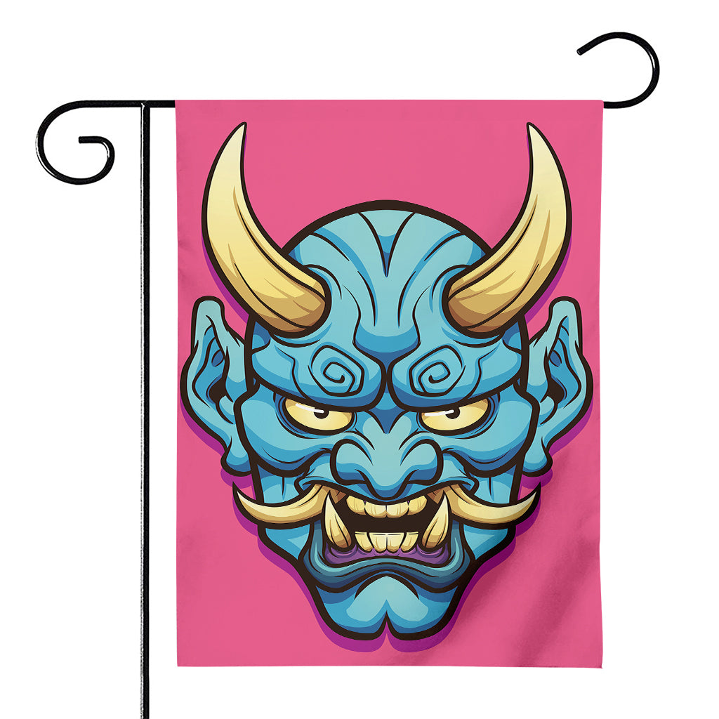 Blue Japanese Demon Print House Flag
