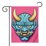 Blue Japanese Demon Print House Flag