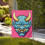 Blue Japanese Demon Print House Flag