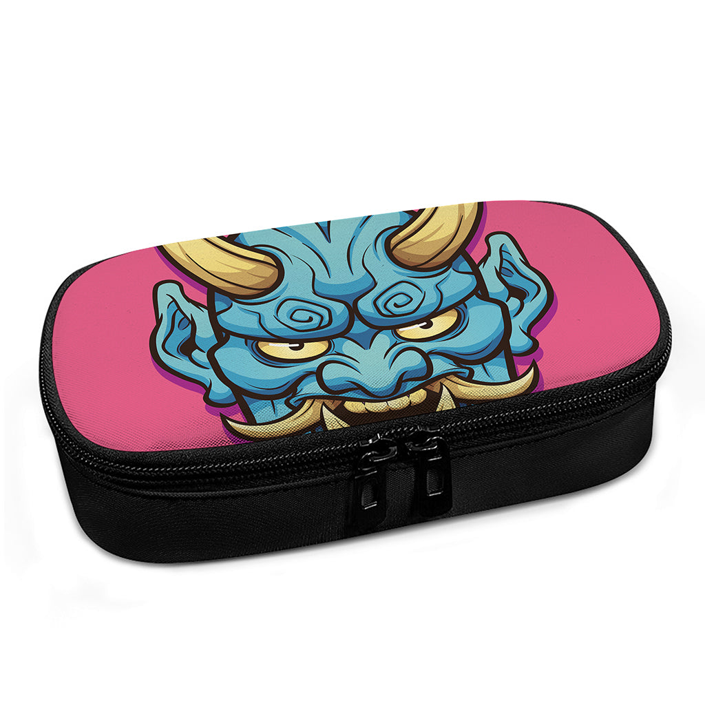 Blue Japanese Demon Print Insulin Cooler Travel Case