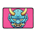 Blue Japanese Demon Print Kitchen Mat