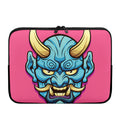Blue Japanese Demon Print Laptop Sleeve