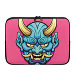 Blue Japanese Demon Print Laptop Sleeve