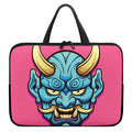 Blue Japanese Demon Print Laptop Sleeve With Handle