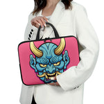 Blue Japanese Demon Print Laptop Sleeve With Handle