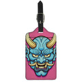 Blue Japanese Demon Print Luggage Tag