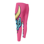 Blue Japanese Demon Print Men's Compression Pants