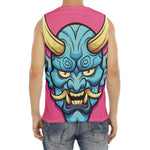 Blue Japanese Demon Print Men's Fitness Tank Top