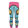 Blue Japanese Demon Print Men's Leggings