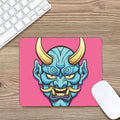 Blue Japanese Demon Print Mouse Pad
