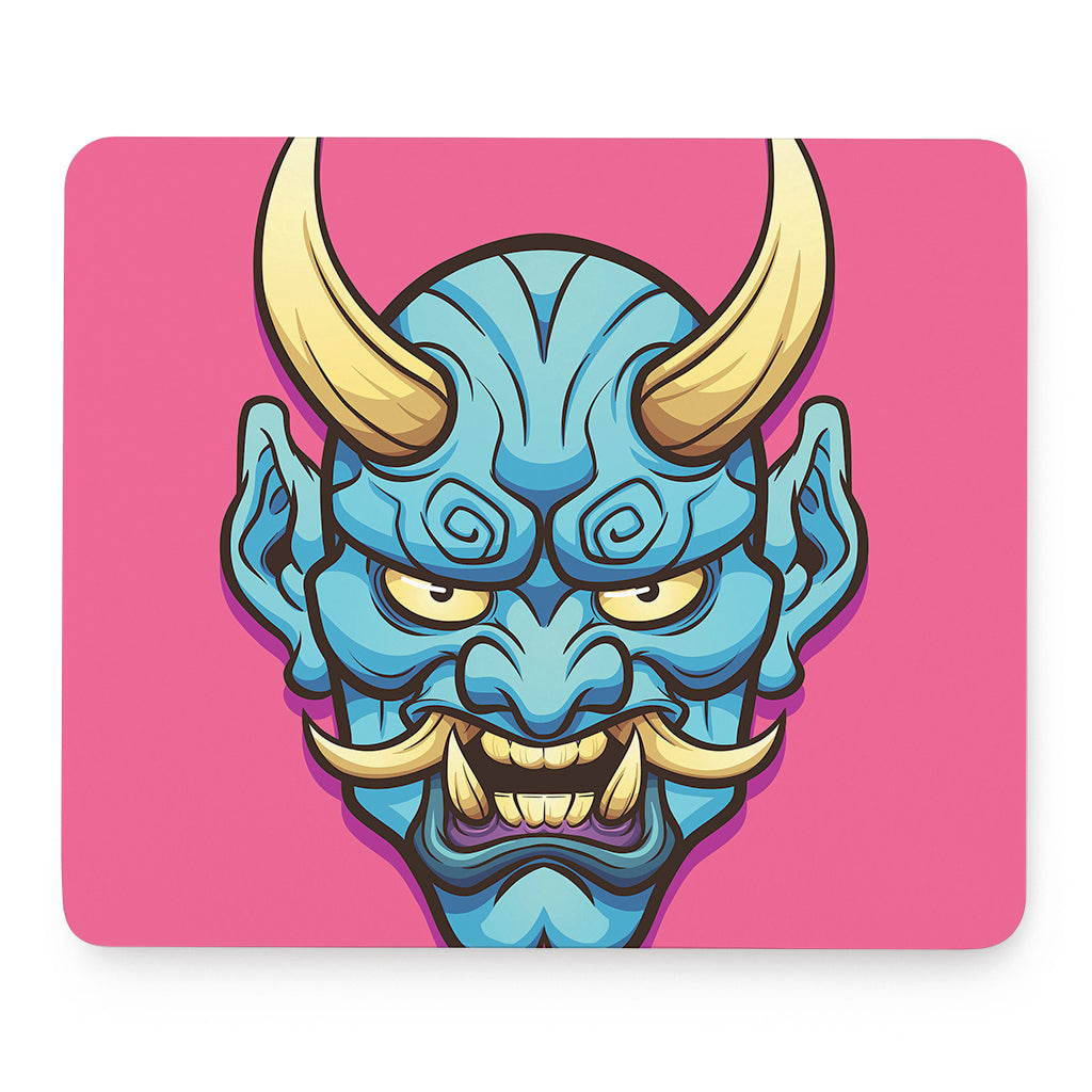 Blue Japanese Demon Print Mouse Pad