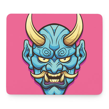 Blue Japanese Demon Print Mouse Pad