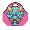 Blue Japanese Demon Print Neoprene Lunch Bag