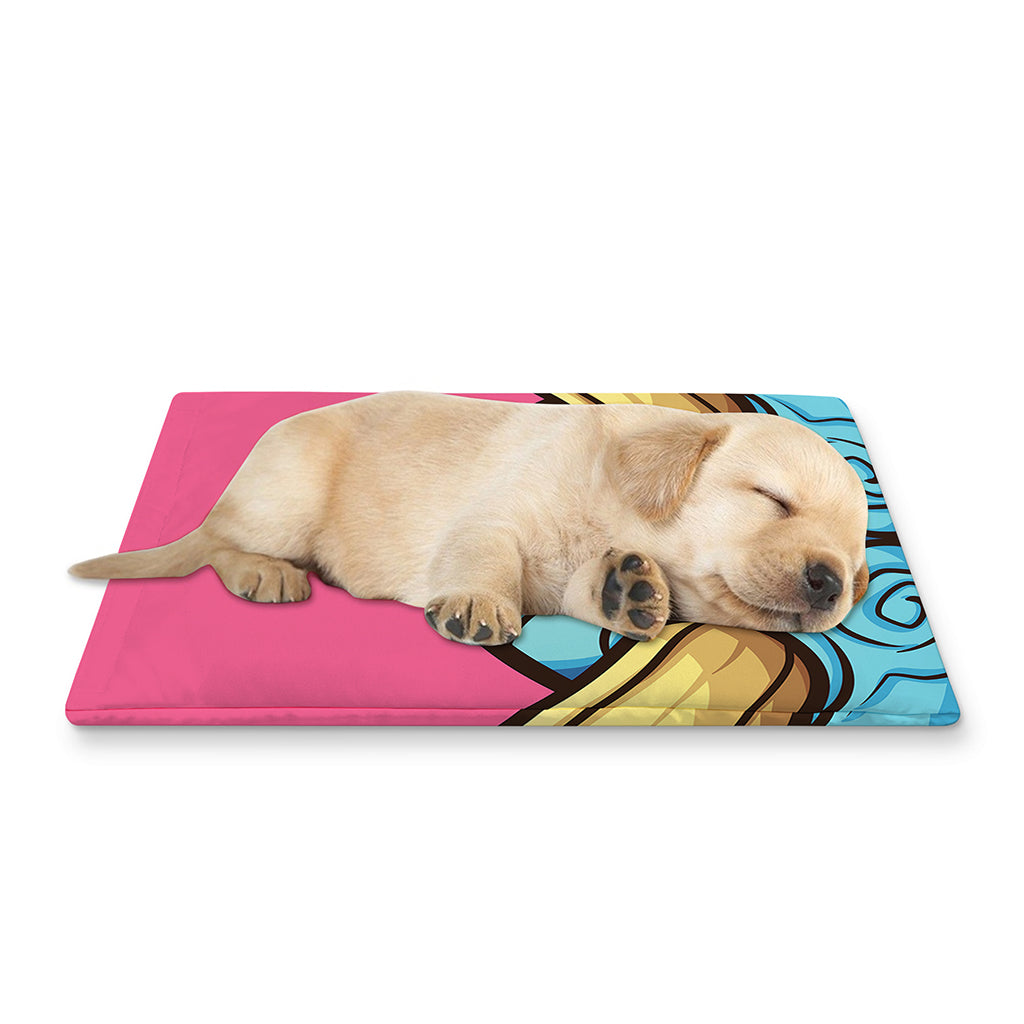 Blue Japanese Demon Print Pet Cooling Mat Cover