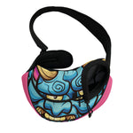Blue Japanese Demon Print Pet Sling Carrier