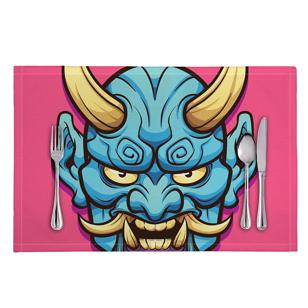 Blue Japanese Demon Print Placemat