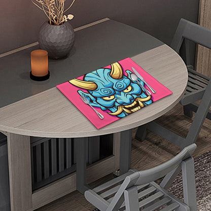 Blue Japanese Demon Print Placemat