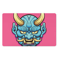 Blue Japanese Demon Print Polyester Doormat
