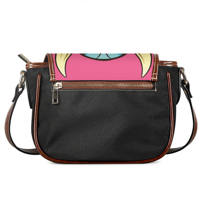Blue Japanese Demon Print Saddle Bag