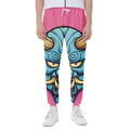 Blue Japanese Demon Print Joggers