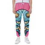 Blue Japanese Demon Print Scuba Joggers