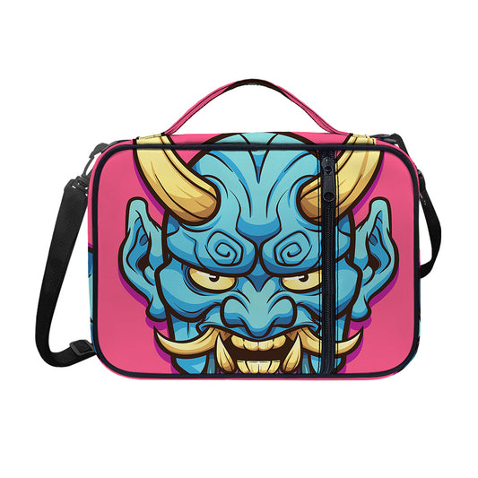 Blue Japanese Demon Print Shoulder Strap Bible Bag