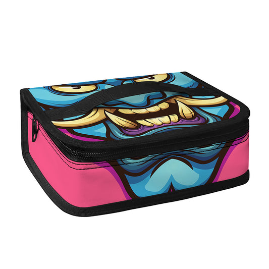 Blue Japanese Demon Print Small Lunch Bag