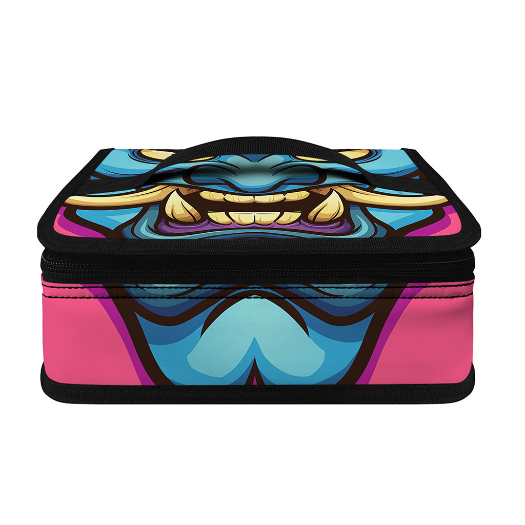 Blue Japanese Demon Print Small Lunch Bag