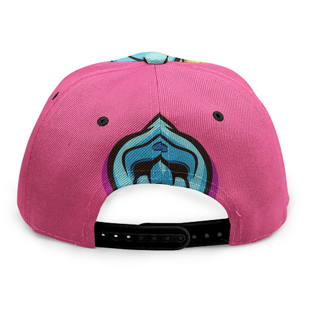 Blue Japanese Demon Print Snapback Cap