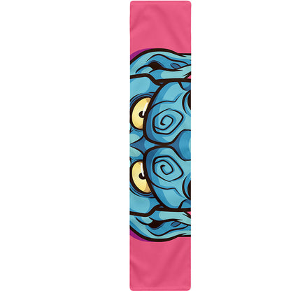 Blue Japanese Demon Print Table Runner