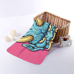 Blue Japanese Demon Print Towel