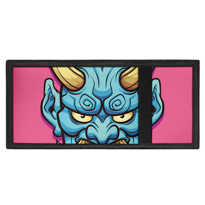 Blue Japanese Demon Print Trifold Wallet