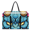 Blue Japanese Demon Print Utility Tote Bag