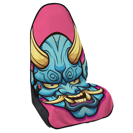 Blue Japanese Demon Print Waterproof Car Seat Cover
